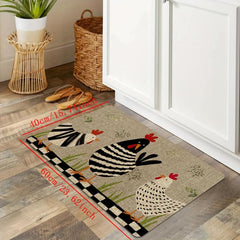 Cartoon Chicken Kitchen Mat Anti Slip Polyester Carpet Bath Mat