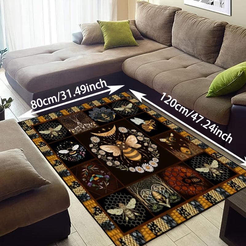 Vintage Bee Pattern Carpet Area Rugs Soft Anti Skid Floor Mat