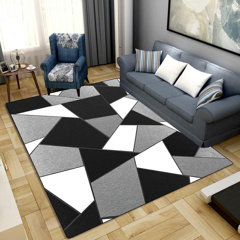 Modern Geometric Plaid Carpet Home Floor Mat