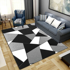 Modern Geometric Plaid Carpet Home Floor Mat