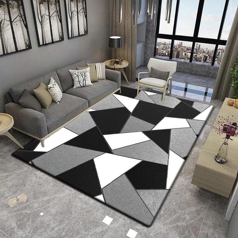 Modern Geometric Plaid Carpet Home Floor Mat
