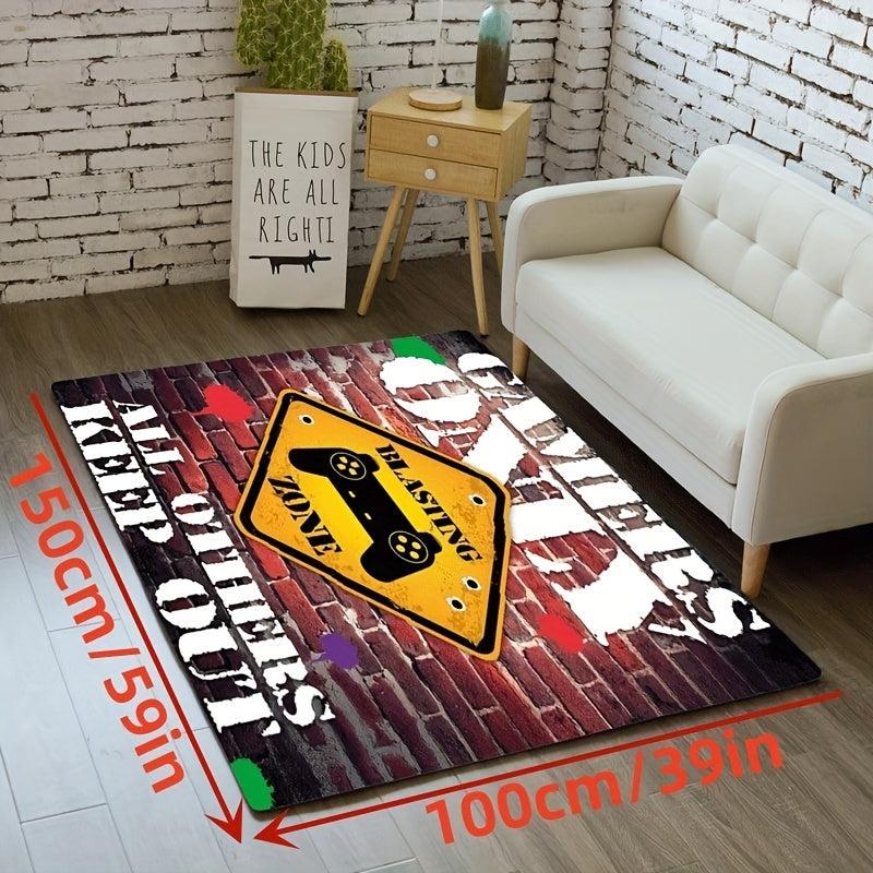 Soft Game Patterned Area Rug for Living Room and Bedroom