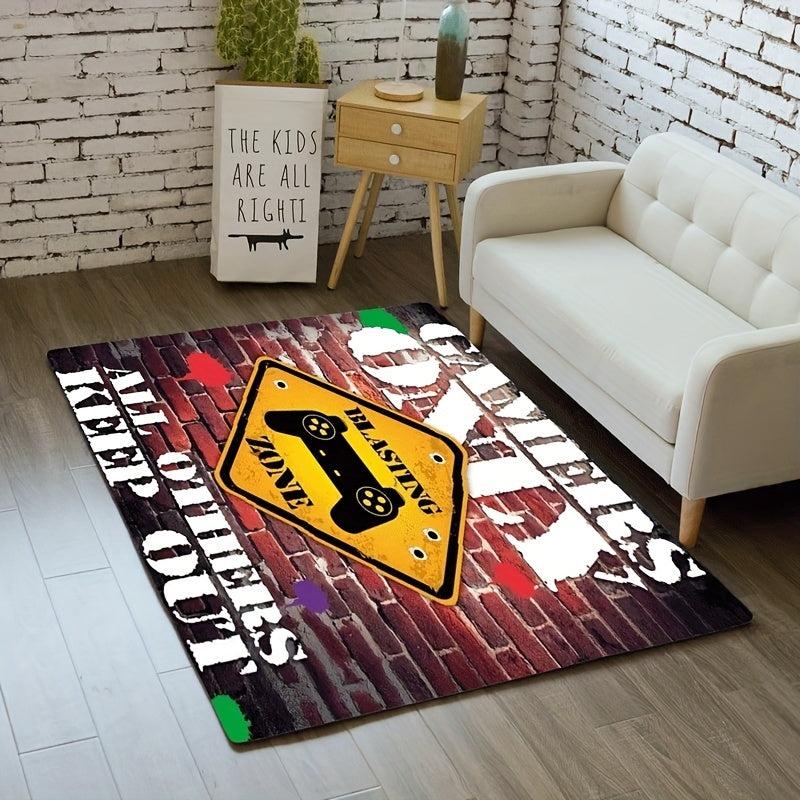 Soft Game Patterned Area Rug for Living Room and Bedroom