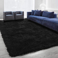 Soft Plush Fuzzy Rug: Washable Non Slip Living Room Bedroom Area Rug & Door Mat