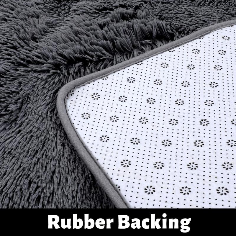 Soft Plush Fuzzy Rug: Washable Non Slip Living Room Bedroom Area Rug & Door Mat