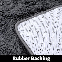 Soft Plush Fuzzy Rug: Washable Non Slip Living Room Bedroom Area Rug & Door Mat