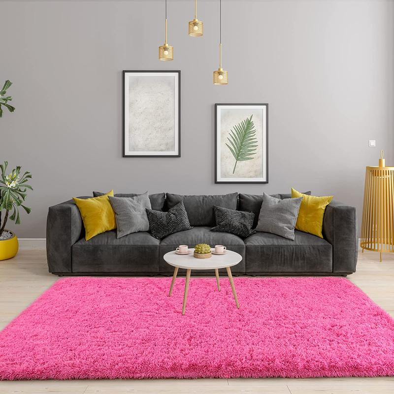 Soft Plush Fuzzy Rug: Washable Non Slip Living Room Bedroom Area Rug & Door Mat