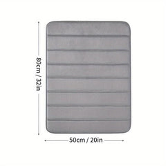 Soft Non Slip Memory Foam Bath Mat Dark Grey Striped Floor Mat