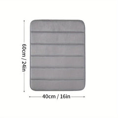 Soft Non Slip Memory Foam Bath Mat Dark Grey Striped Floor Mat