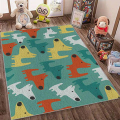 Faux Cashmere Fabric Rug Kids Carpet for Game Room Bedroom Decor