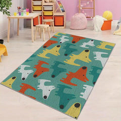 Faux Cashmere Fabric Rug Kids Carpet for Game Room Bedroom Decor
