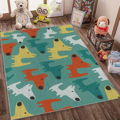 Faux Cashmere Fabric Rug Kids Carpet for Game Room Bedroom Decor