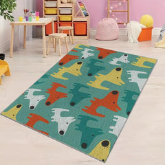 Faux Cashmere Fabric Rug Kids Carpet for Game Room Bedroom Decor