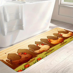 Flannel Cartoon Rectangular Mat Kitchen Bathroom Anti-Slip Floor Mat