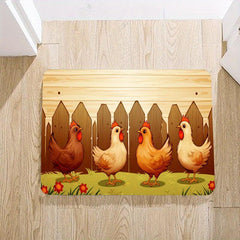 Flannel Cartoon Rectangular Mat Kitchen Bathroom Anti-Slip Floor Mat
