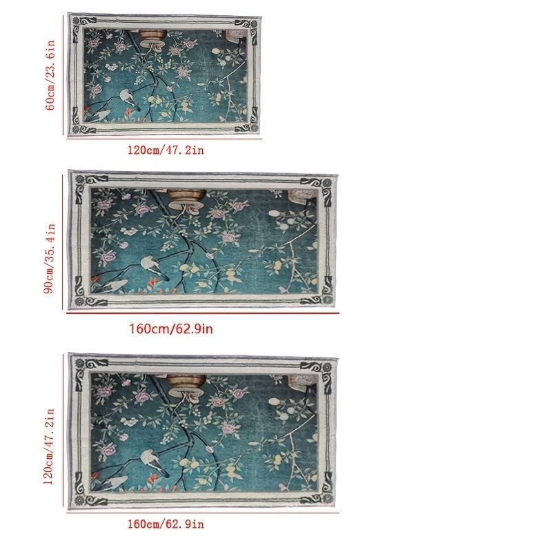 Retro Flower Patterned Non-slip Carpet 23.6x47.2in