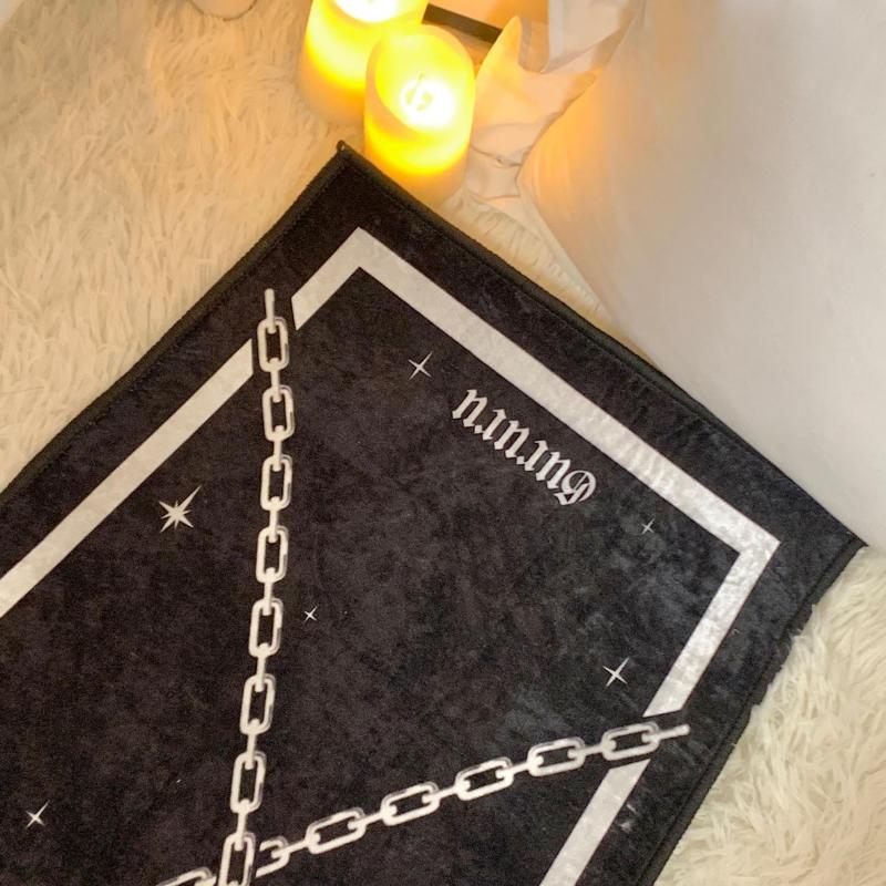 Soft Decorative Coffin Rug Thick Plush Mat Halloween Cross Light Living Room Car