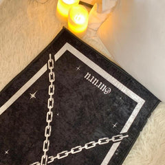 Soft Decorative Coffin Rug Thick Plush Mat Halloween Cross Light Living Room Car