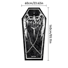 Soft Decorative Coffin Rug Thick Plush Mat Halloween Cross Light Living Room Car