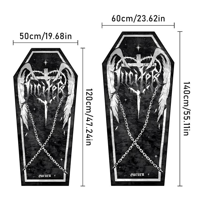 Soft Decorative Coffin Rug Thick Plush Mat Halloween Cross Light Living Room Car