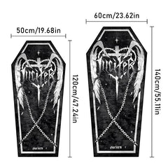 Soft Decorative Coffin Rug Thick Plush Mat Halloween Cross Light Living Room Car