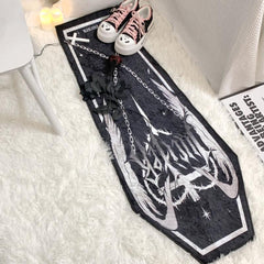 Soft Decorative Coffin Rug Thick Plush Mat Halloween Cross Light Living Room Car