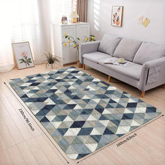 Modern Geometric Kitchen Rug Soft Faux Sheepskin Floor Mat