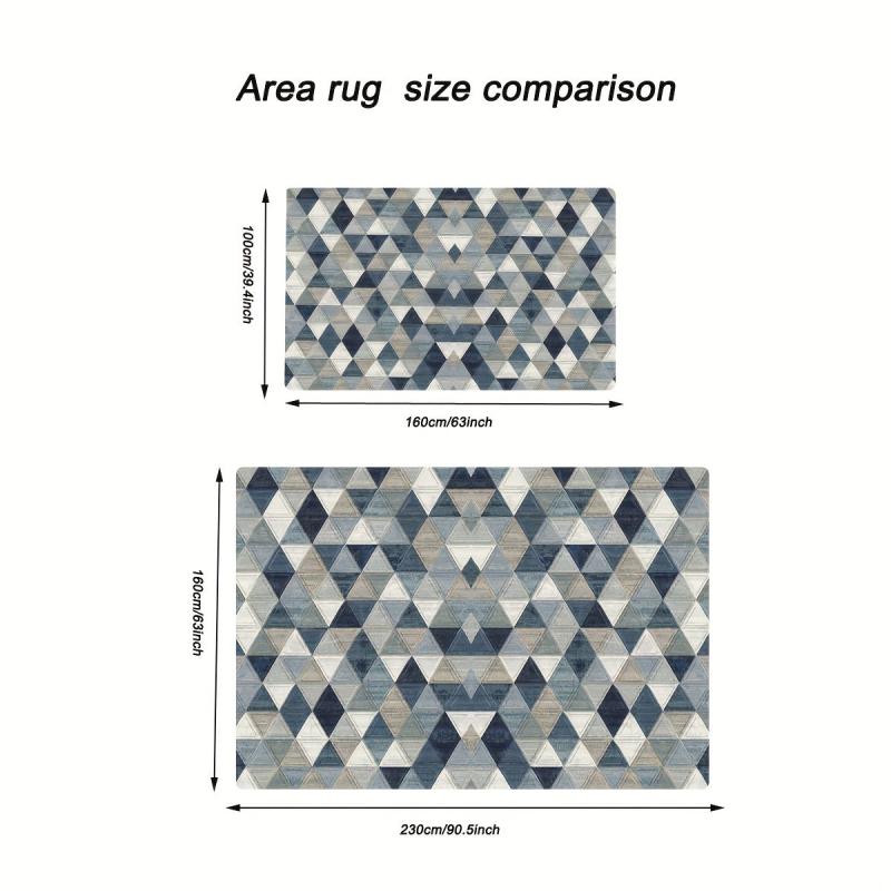 Modern Geometric Kitchen Rug Soft Faux Sheepskin Floor Mat