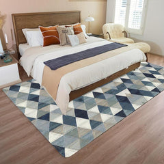 Modern Geometric Kitchen Rug Soft Faux Sheepskin Floor Mat