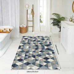 Modern Geometric Kitchen Rug Soft Faux Sheepskin Floor Mat