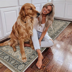 Non Slip Vintage Runner Rug Machine Washable Stain Resistant Traditional Indoor