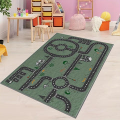 Faux Cashmere Fabric Cartoon Maze Rug Soft Indoor Rug