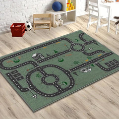 Faux Cashmere Fabric Cartoon Maze Rug Soft Indoor Rug
