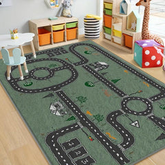 Faux Cashmere Fabric Cartoon Maze Rug Soft Indoor Rug