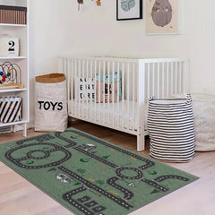 Faux Cashmere Fabric Cartoon Maze Rug Soft Indoor Rug
