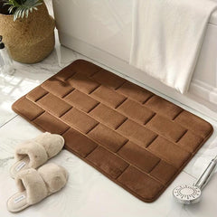 Embossed Solid Bath Rug Soft Non Slip Quick Dry Bath Mat Absorbent Shower Carpet