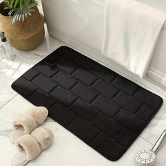 Embossed Solid Bath Rug Soft Non Slip Quick Dry Bath Mat Absorbent Shower Carpet