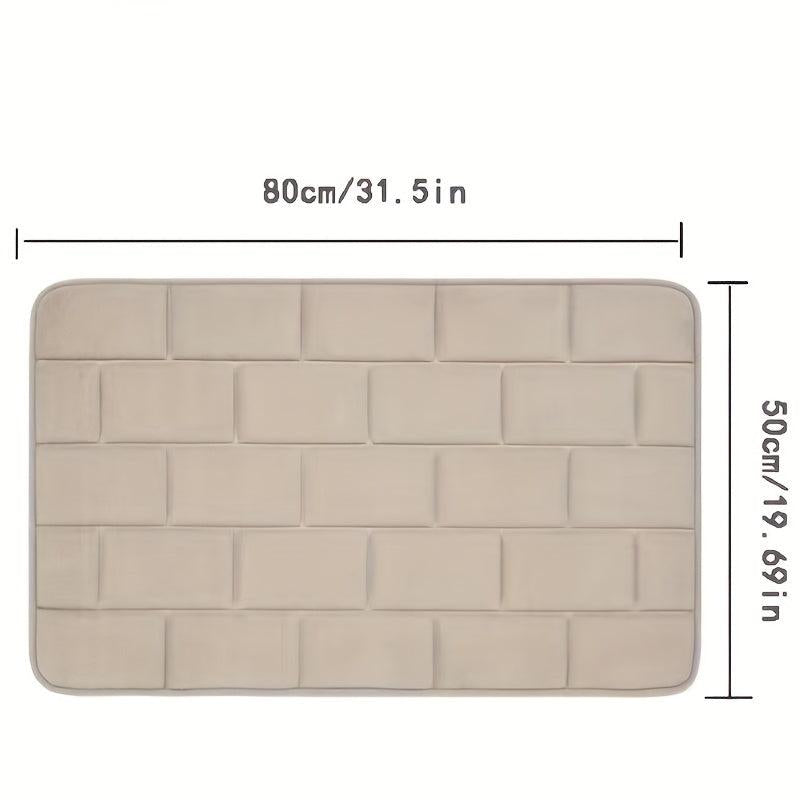 Embossed Solid Bath Rug Soft Non Slip Quick Dry Bath Mat Absorbent Shower Carpet