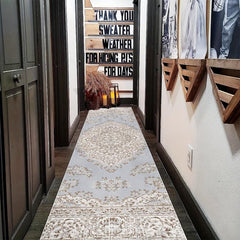 Vintage Floral Runner Rug Non Slip for Laundry Room Kitchen - Machine Washable