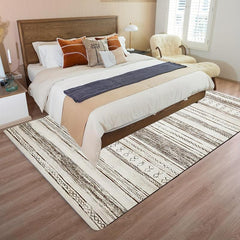 Modern Abstract Geometric Area Rug Light Brown Gray Faux Cashmere Rug