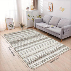 Modern Abstract Geometric Area Rug Light Brown Gray Faux Cashmere Rug