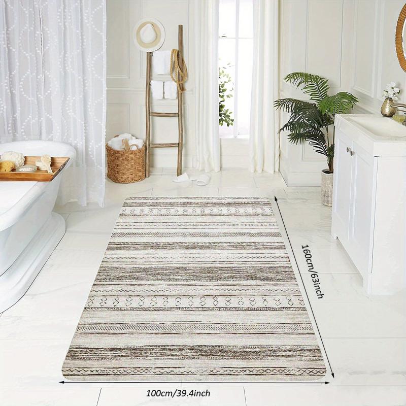 Modern Abstract Geometric Area Rug Light Brown Gray Faux Cashmere Rug