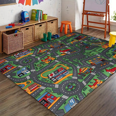 Educational Car Rugs For Kids Road And Traffic Carpet Play Rug