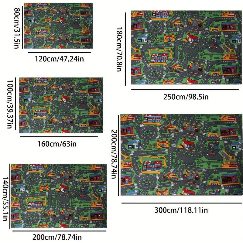 Educational Car Rugs For Kids Road And Traffic Carpet Play Rug