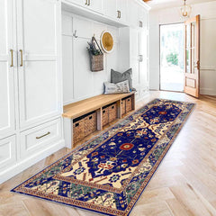 Vintage Medallion Runner Rug Non Slip Distressed Area Washable Boho Floor Carpet