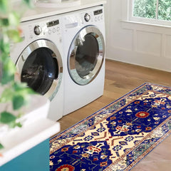 Vintage Medallion Runner Rug Non Slip Distressed Area Washable Boho Floor Carpet