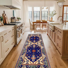 Vintage Medallion Runner Rug Non Slip Distressed Area Washable Boho Floor Carpet