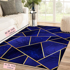 Dark Geometric Pattern Floor Mat Waterproof Runner Rug