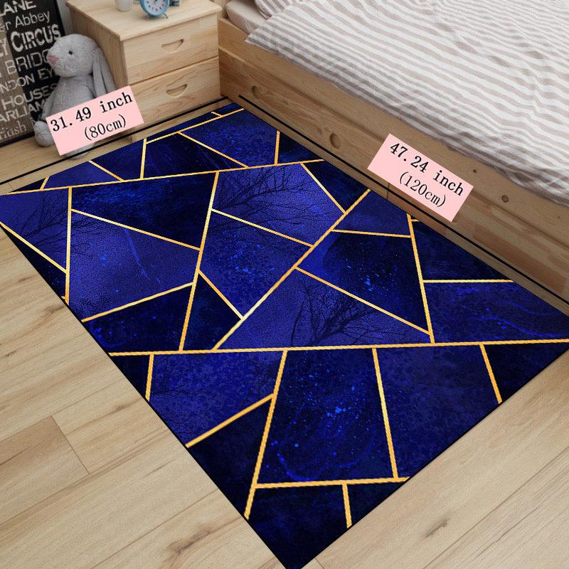 Dark Geometric Pattern Floor Mat Waterproof Runner Rug