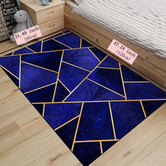 Dark Geometric Pattern Floor Mat Waterproof Runner Rug